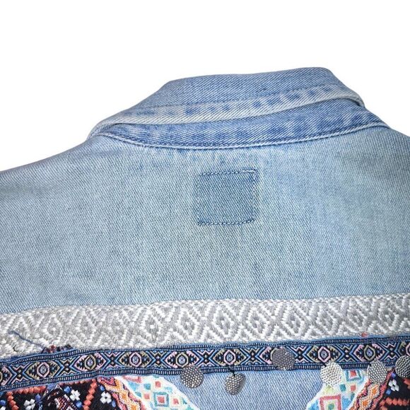 Boom boom Jeans fringe silver discs blue denim jean jacket - Picture 4 of 6
